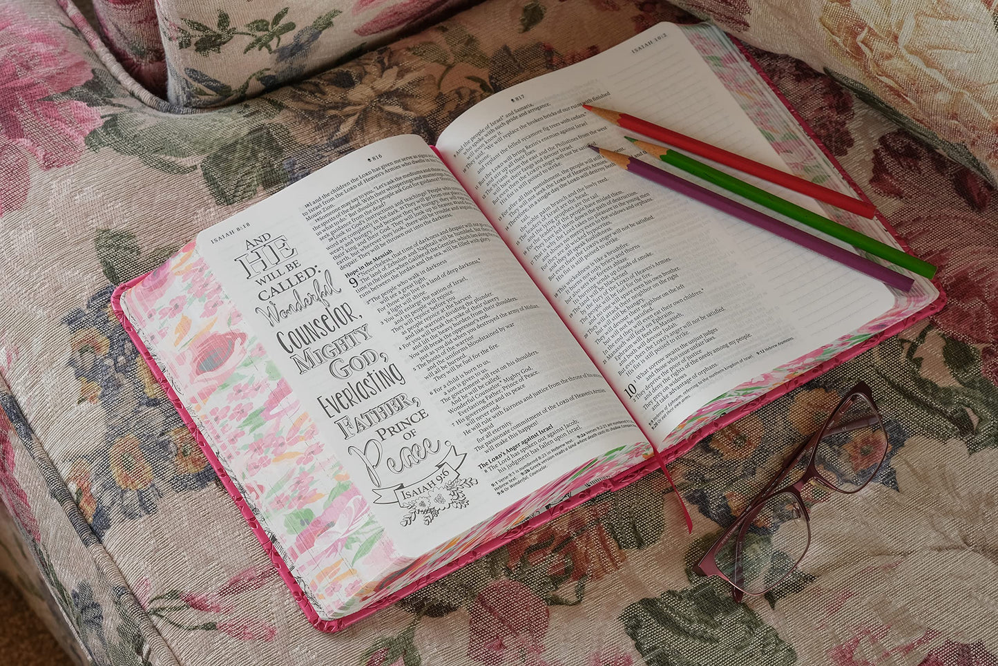 Inspire Bible NLT, Filament Enabled (Hardcover LeatherLike, Pink Peony): The Bible for Coloring & Creative Journaling